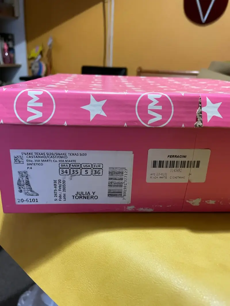 Botines de eco cuero marró, talla 35 con cierre - 6