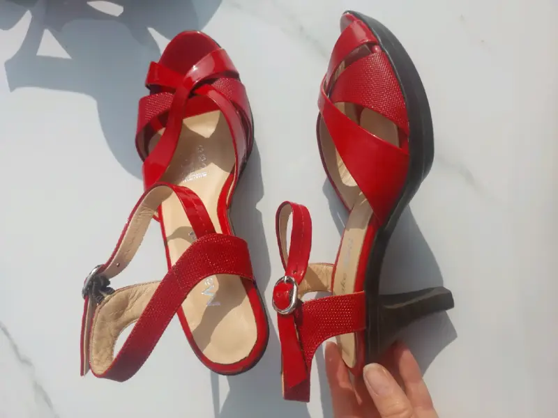 Chalas de tacón rojo Best para mujer - 4