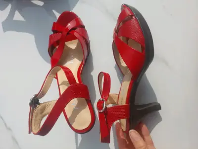 Chalas de tacón rojo Best para mujer - miniatura 4