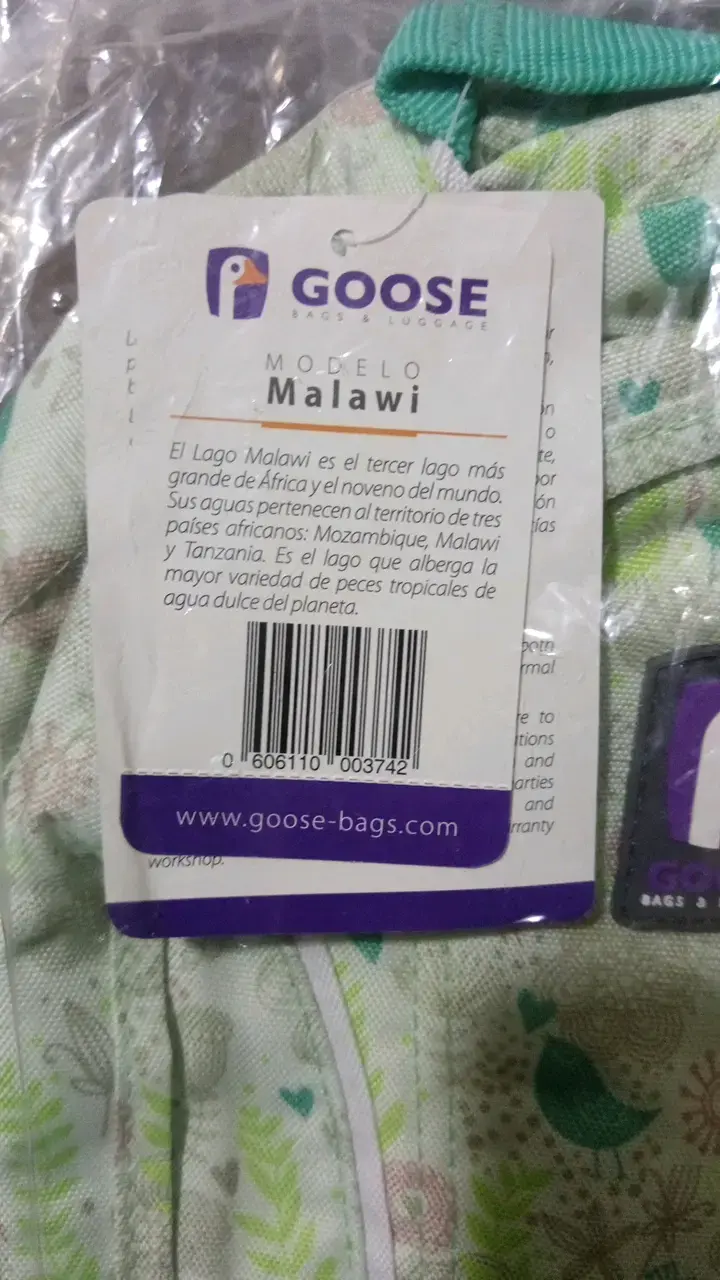 Mochila Goose estampada verde nueva - 3