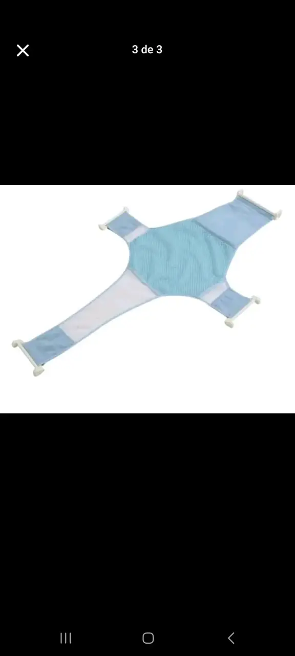 Hamaca de tela para bañera de bebe azul resistente - 2