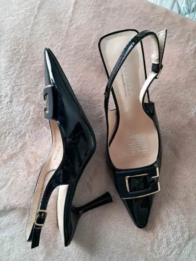 Zapatos de tacón Verazzi charol negros con hebilla - miniatura 3