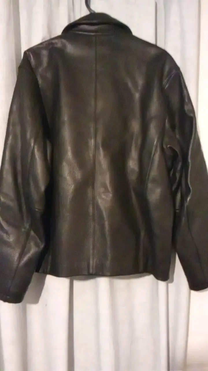 Chaqueta de cuero negra para hombre - 4