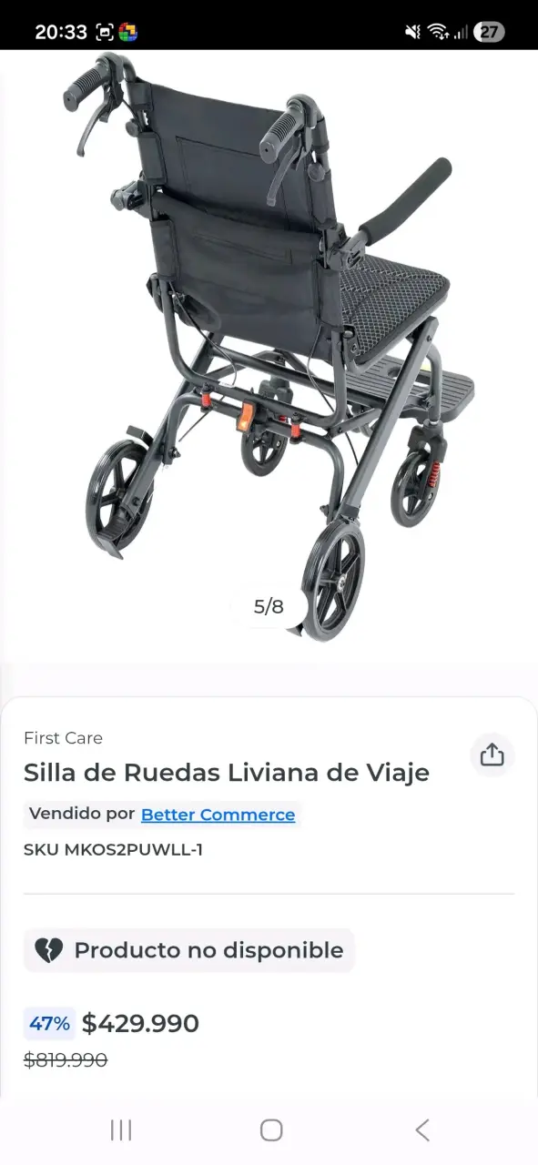 Silla para persona paraplegico - 1