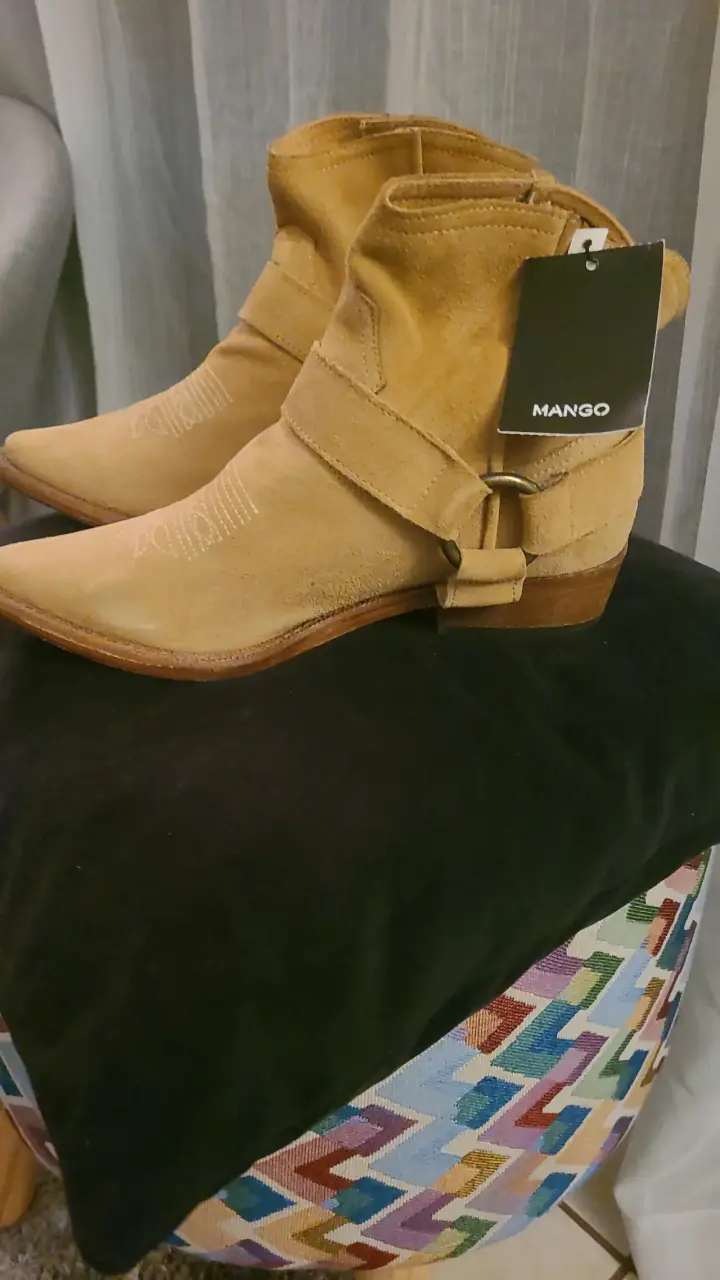 Botines de gamuza Mango color beige - 1