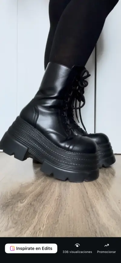 Botas negras de plataforma alta 37 - miniatura 1