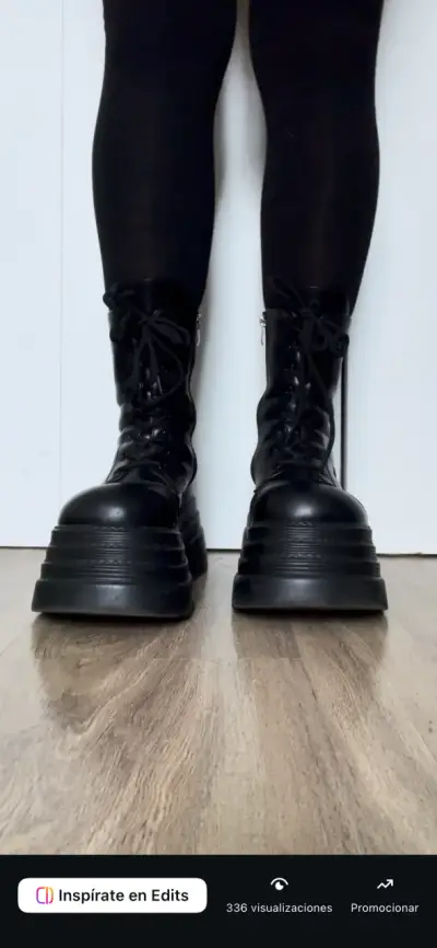 Botas negras de plataforma alta 37 - miniatura 2