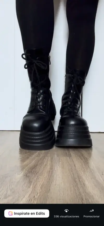 Botas negras de plataforma alta 37 - miniatura 3