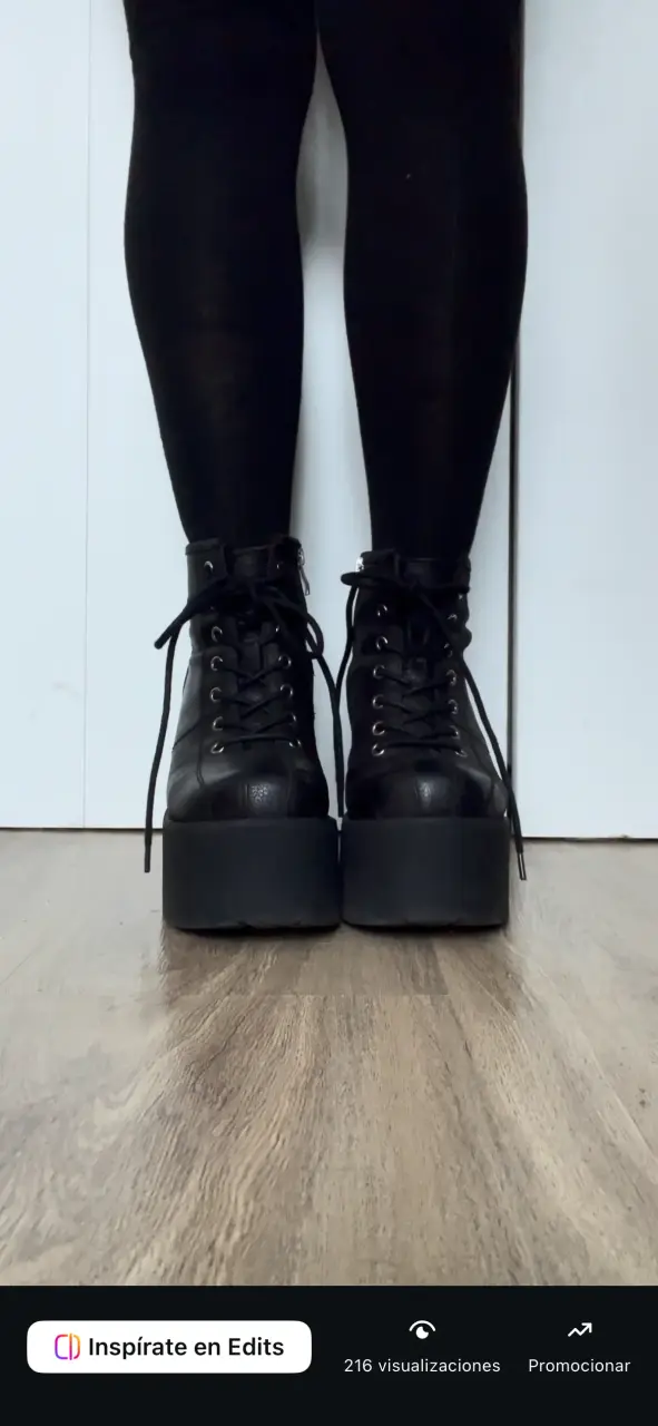 Botines de plataforma negros con cordones 38 - 4
