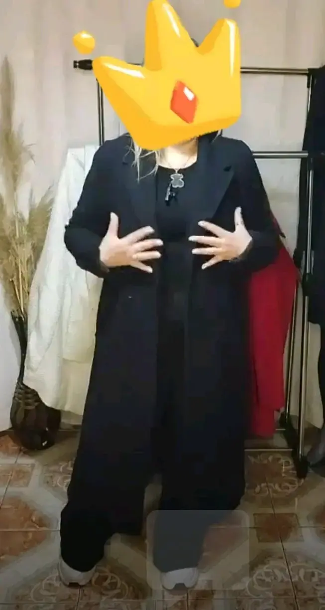 Abrigo largo negro elegante para mujer - 3