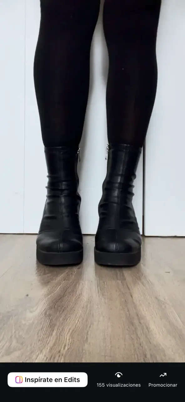 Botines de cuero negro con tacón alto 38 - 3