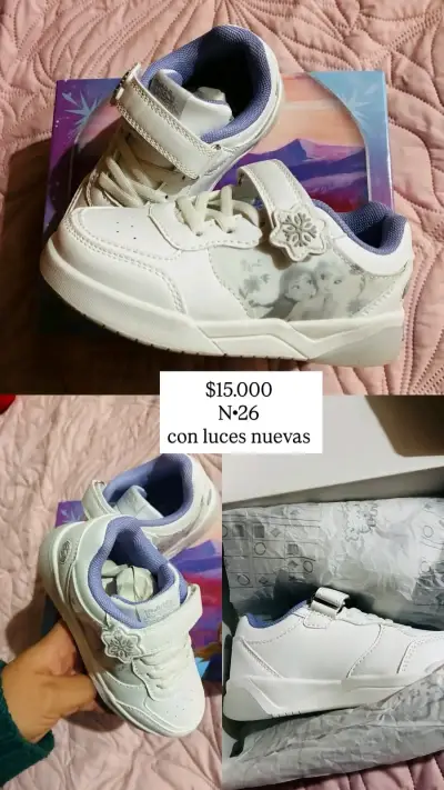Zapatillas infantiles Frozen con luces talla 26 - miniatura 1