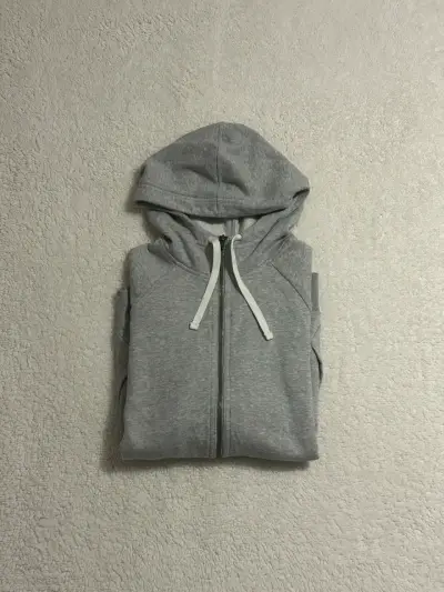 Polerón gris con capucha y cierre - miniatura 1