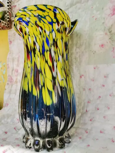 Florero de vidrio soplado multicolor - miniatura 1
