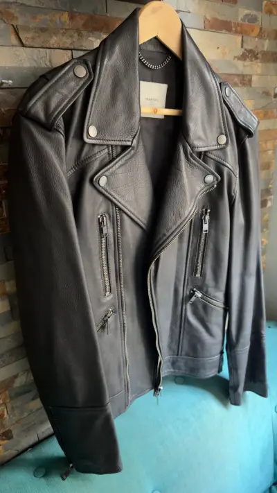 Chaqueta de cuero negra Mango biker - miniatura 2