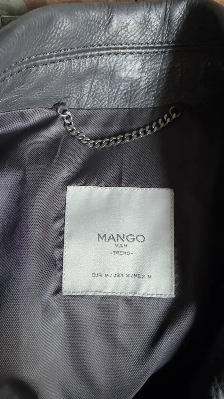 Chaqueta de cuero negra Mango biker - 3