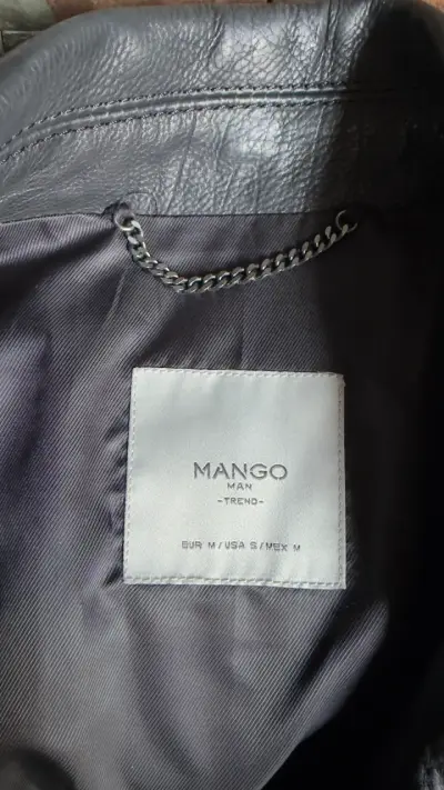 Chaqueta de cuero negra Mango biker - miniatura 3