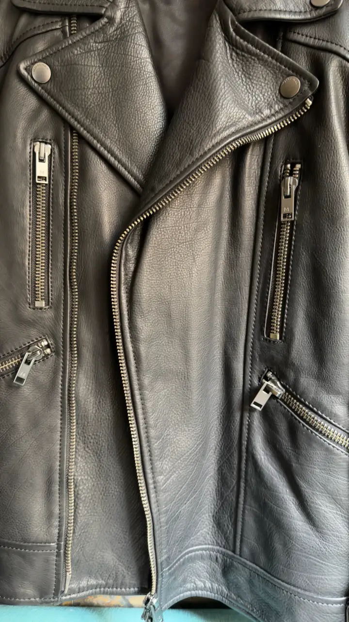 Chaqueta de cuero negra Mango biker - 5