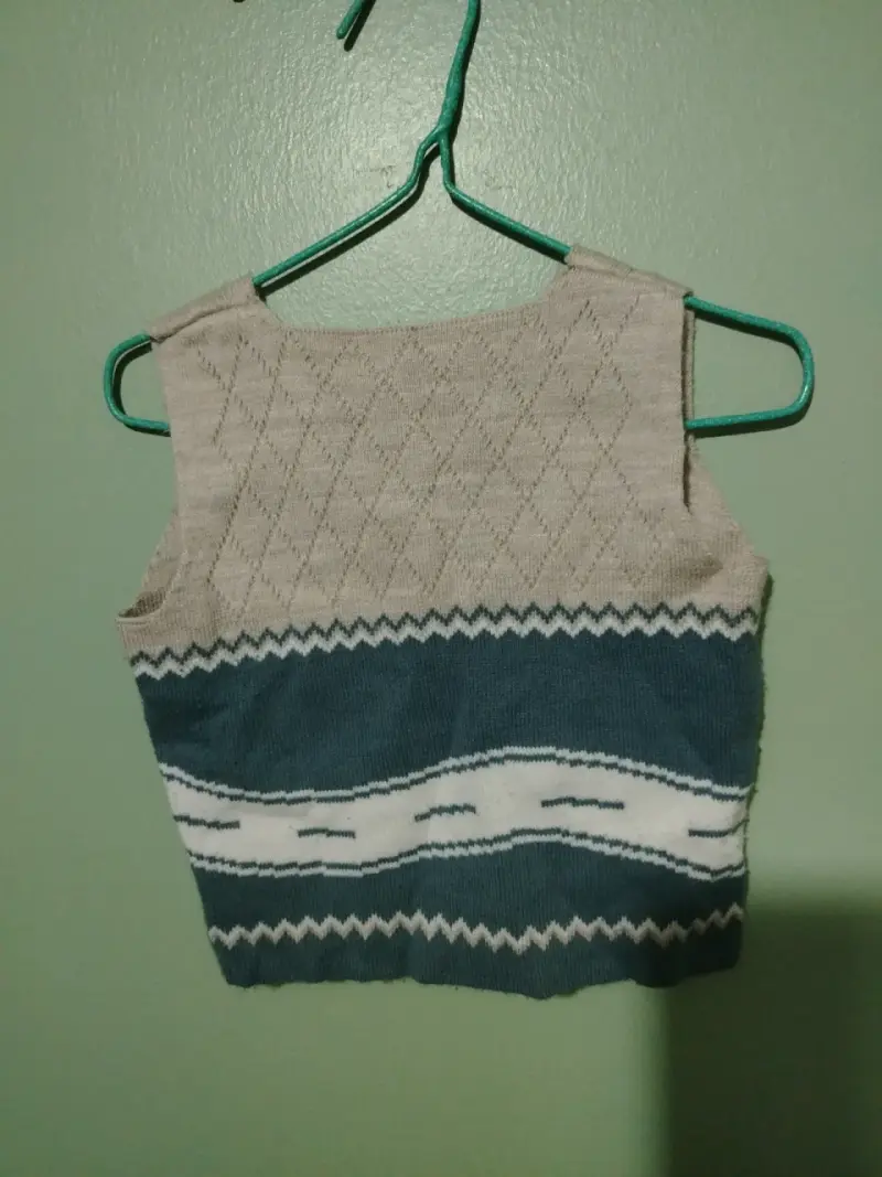 Chaleco tejido gris niño con botones talla 12m-18m - 2