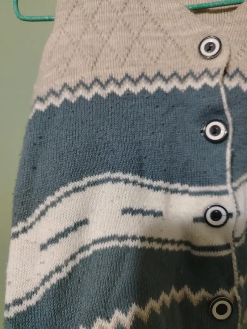 Chaleco tejido gris niño con botones talla 12m-18m - 4