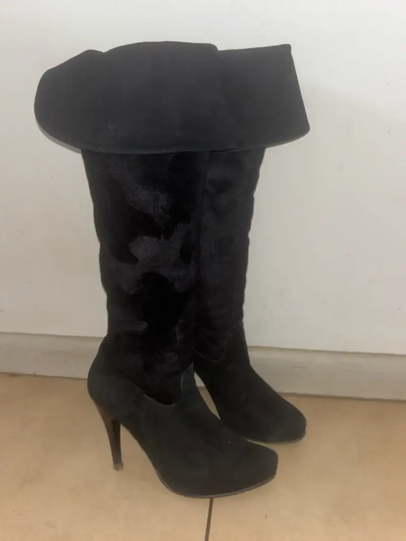 Botas negras de tacón alto para mujer - 4