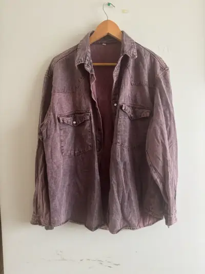 Camisa de mezclilla morada vintage - miniatura 1