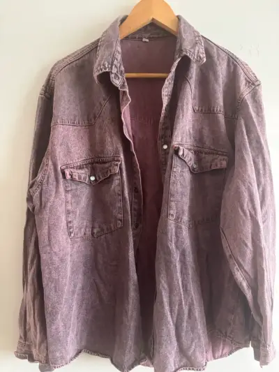 Camisa de mezclilla morada vintage - miniatura 2
