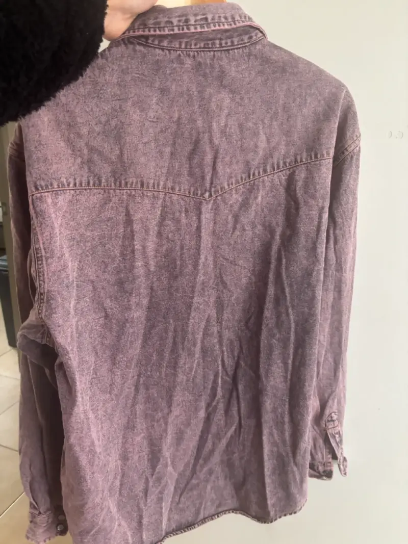 Camisa de mezclilla morada vintage - 3