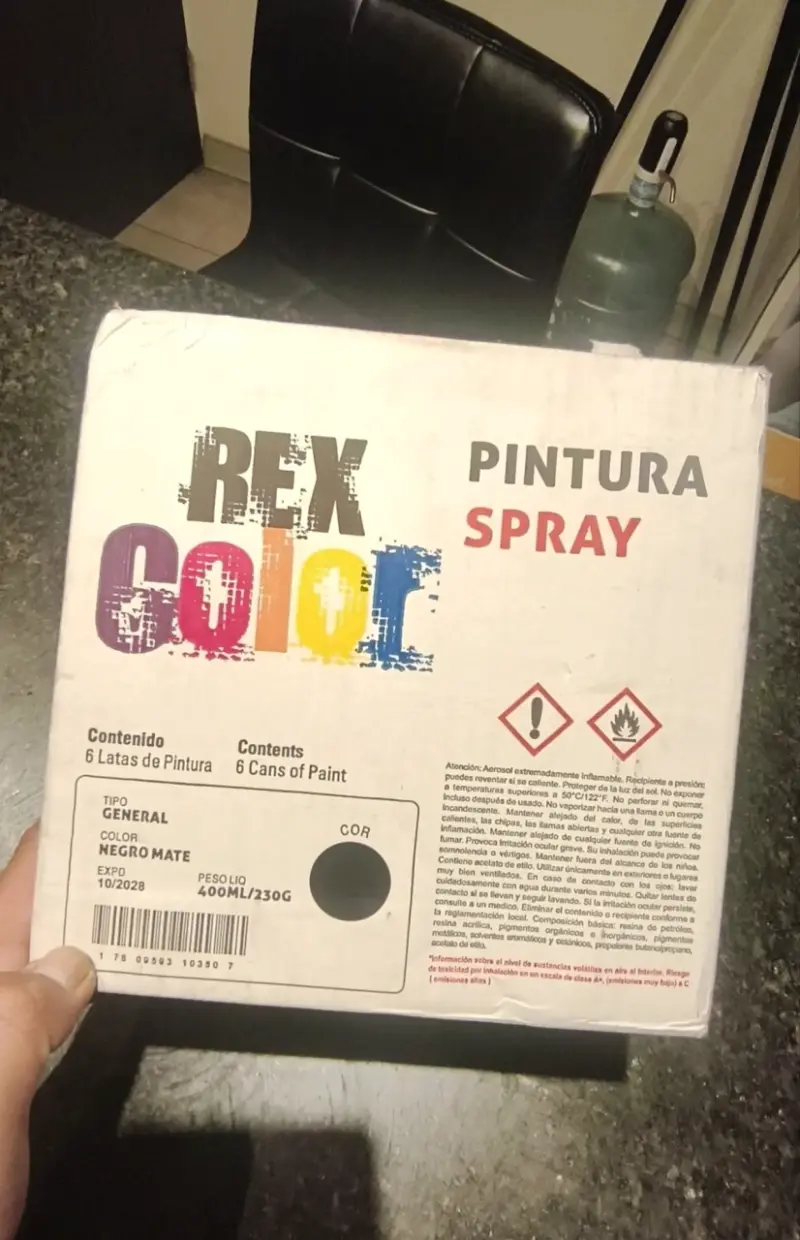 Pack de 6 pinturas spray Rex negro mate - 3