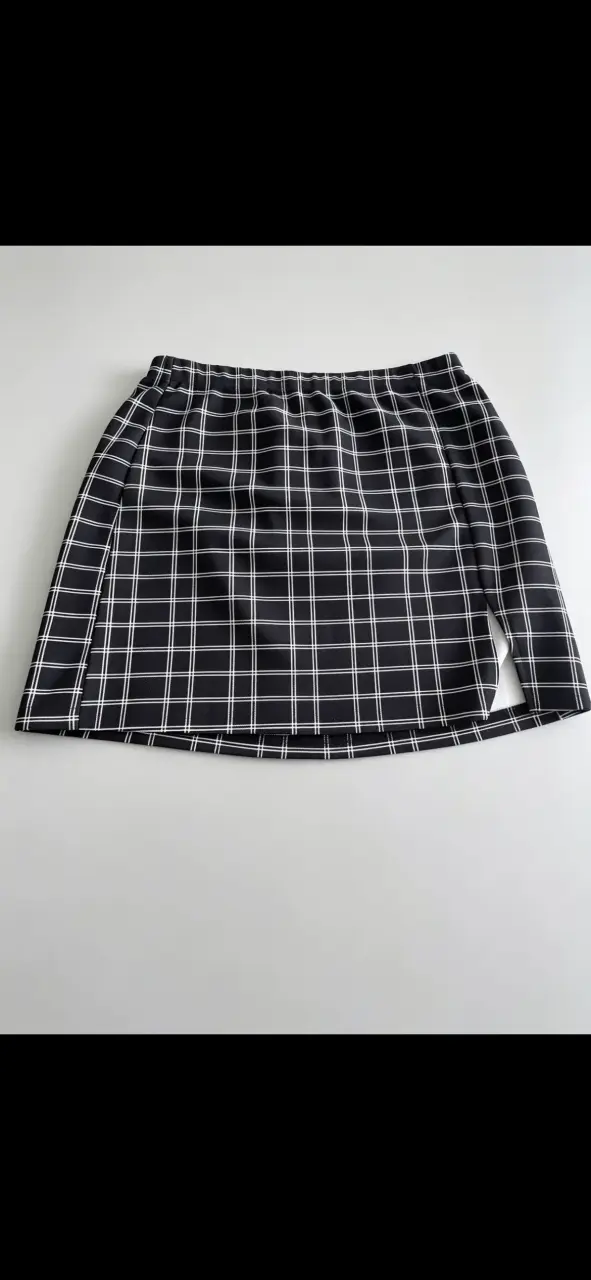 Falda corta a cuadros estilo escocés - 2