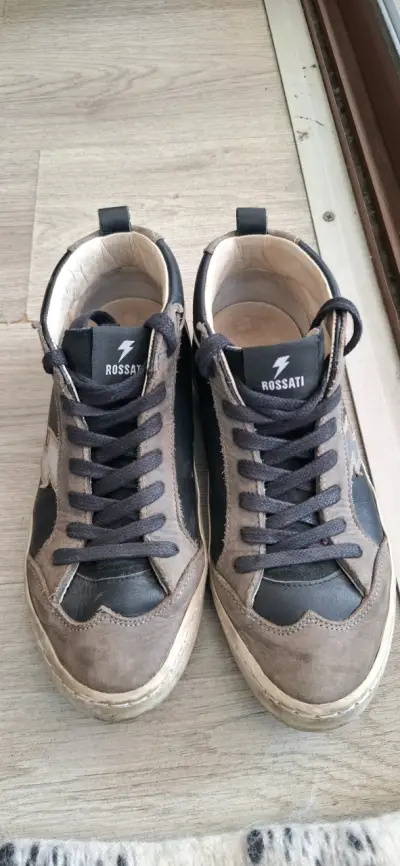 Zapatillas Rossati caña alta negro gris y platead - miniatura 3