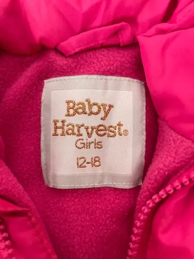 Chaqueta infantil acolchada rosa con capucha - miniatura 5
