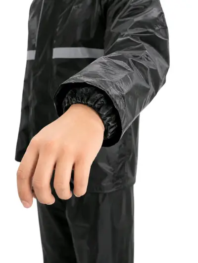 Traje para lluvia negro con capucha - miniatura 4