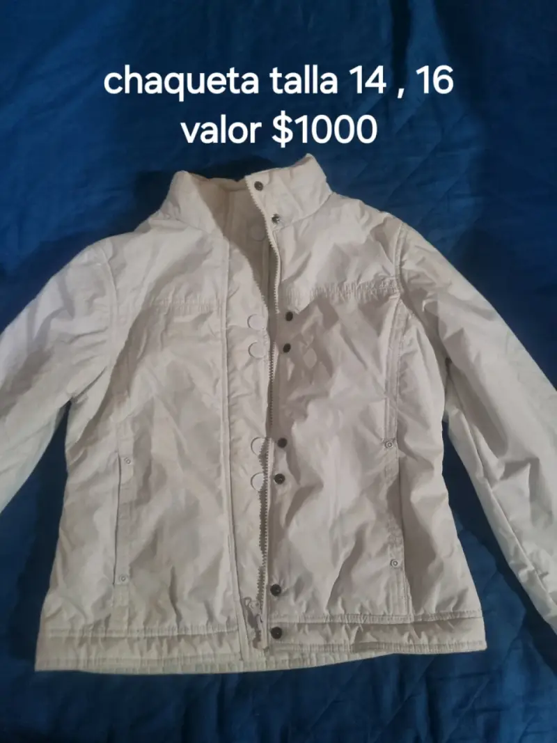 Chaqueta blanca impermeable talla m - 2