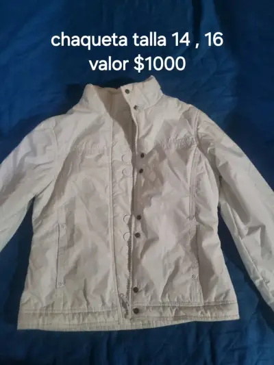 Chaqueta blanca impermeable talla m - miniatura 2