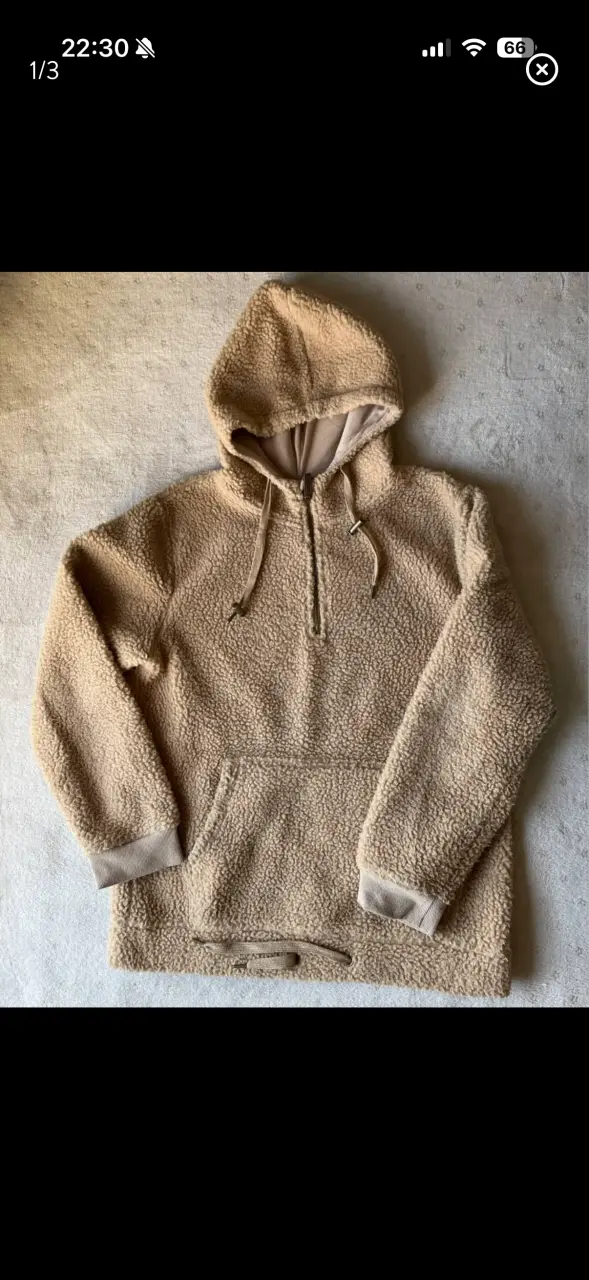 Polerón con capucha beige hombre unisex - 1