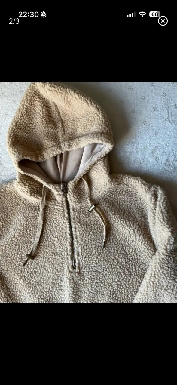 Polerón con capucha beige hombre unisex - 2