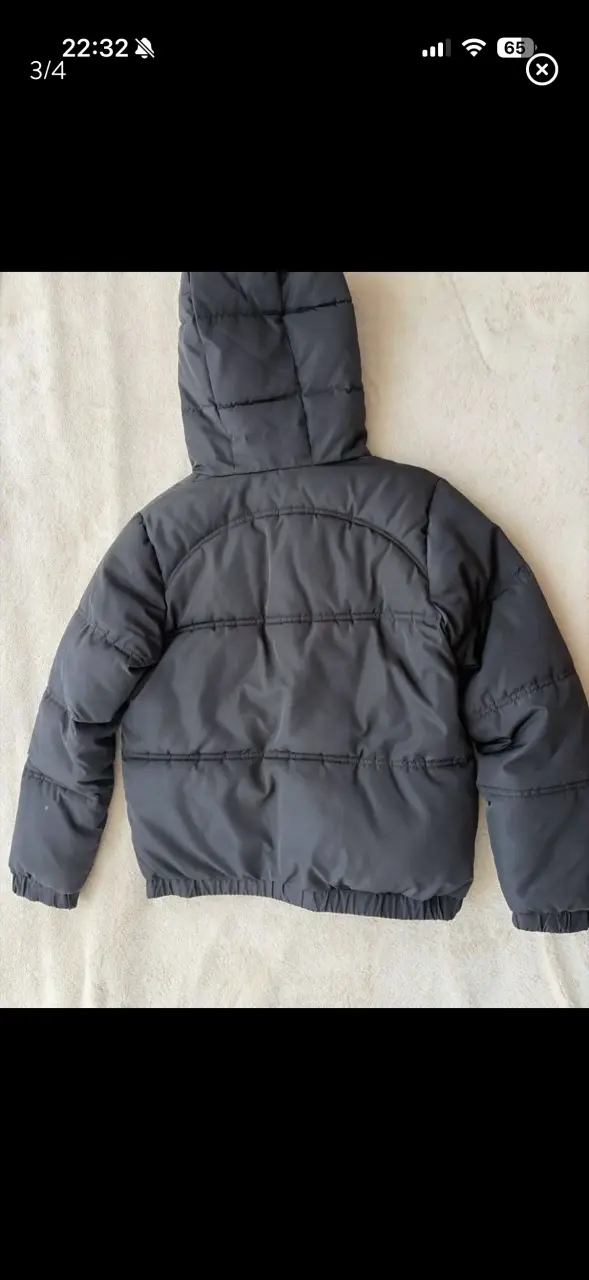 Chaqueta acolchada negra con capucha Panda - 3