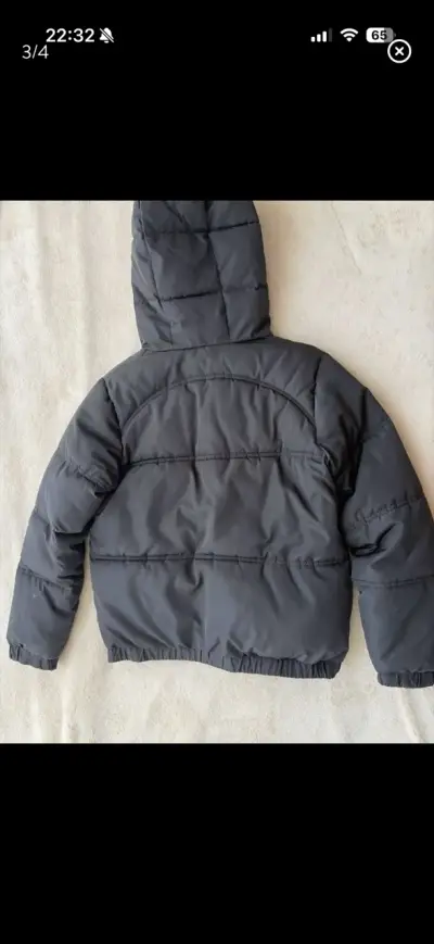 Chaqueta acolchada negra con capucha Panda - miniatura 3
