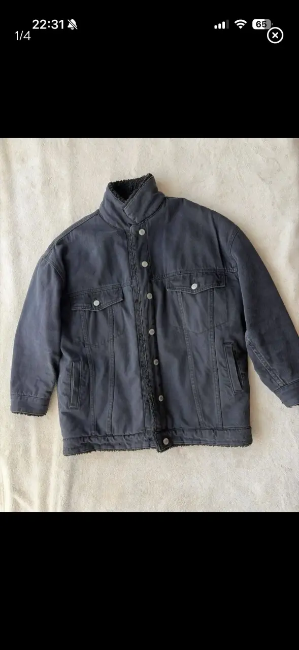 Chaqueta de invierno negra con forro - 1