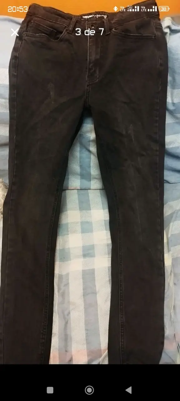 Jeans negros de mezclilla para hombre - 3
