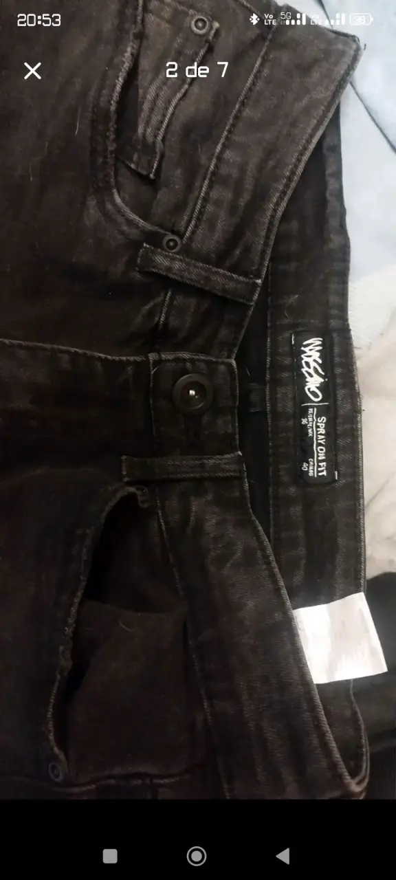 Jeans negros de mezclilla para hombre - 4