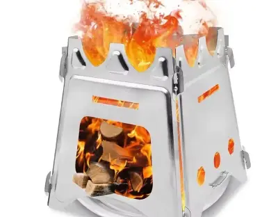 Estufa portátil de acero inoxidable para camping - miniatura 1