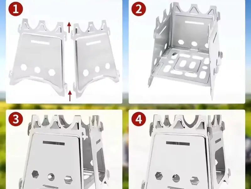 Estufa portátil de acero inoxidable para camping - 3