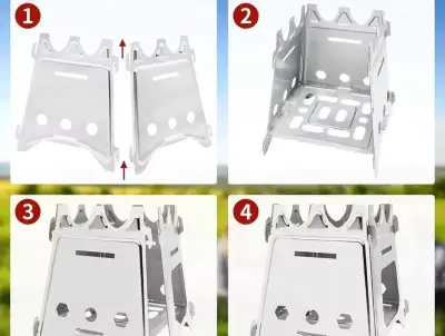 Estufa portátil de acero inoxidable para camping - miniatura 3