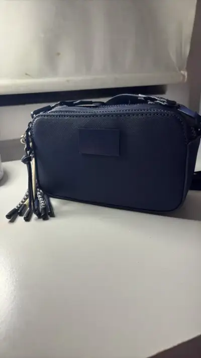 Cartera prüne de cuero azul - miniatura 1