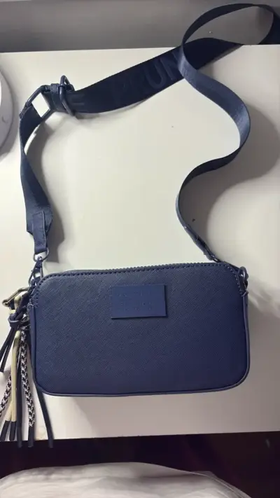 Cartera prüne de cuero azul - miniatura 2