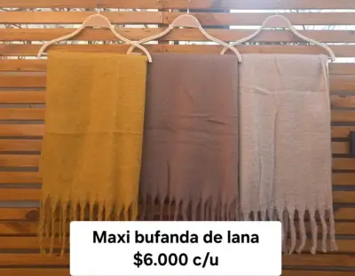 Maxi bufanda de lana en colores variados - miniatura 3