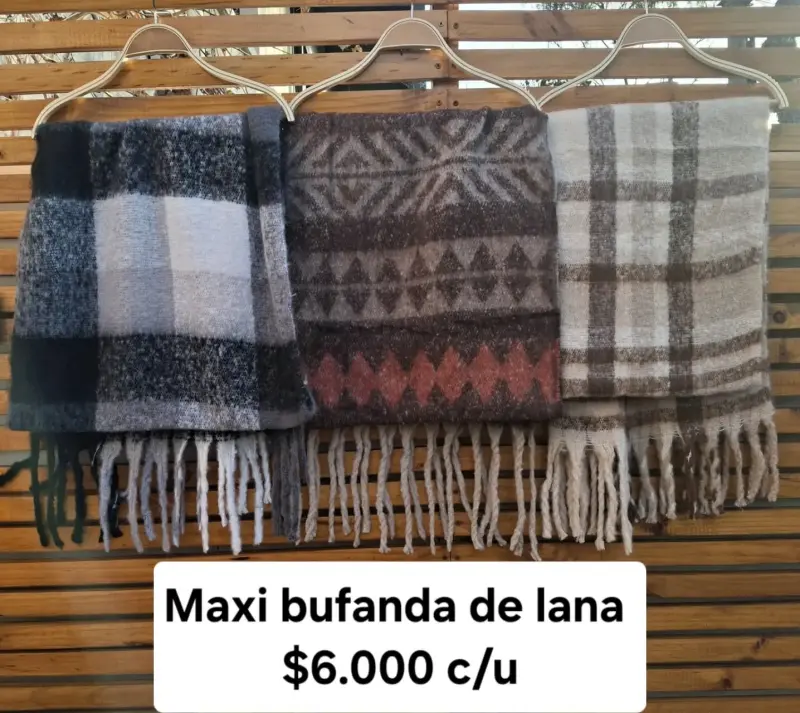 Maxi bufanda de lana en colores variados - 6