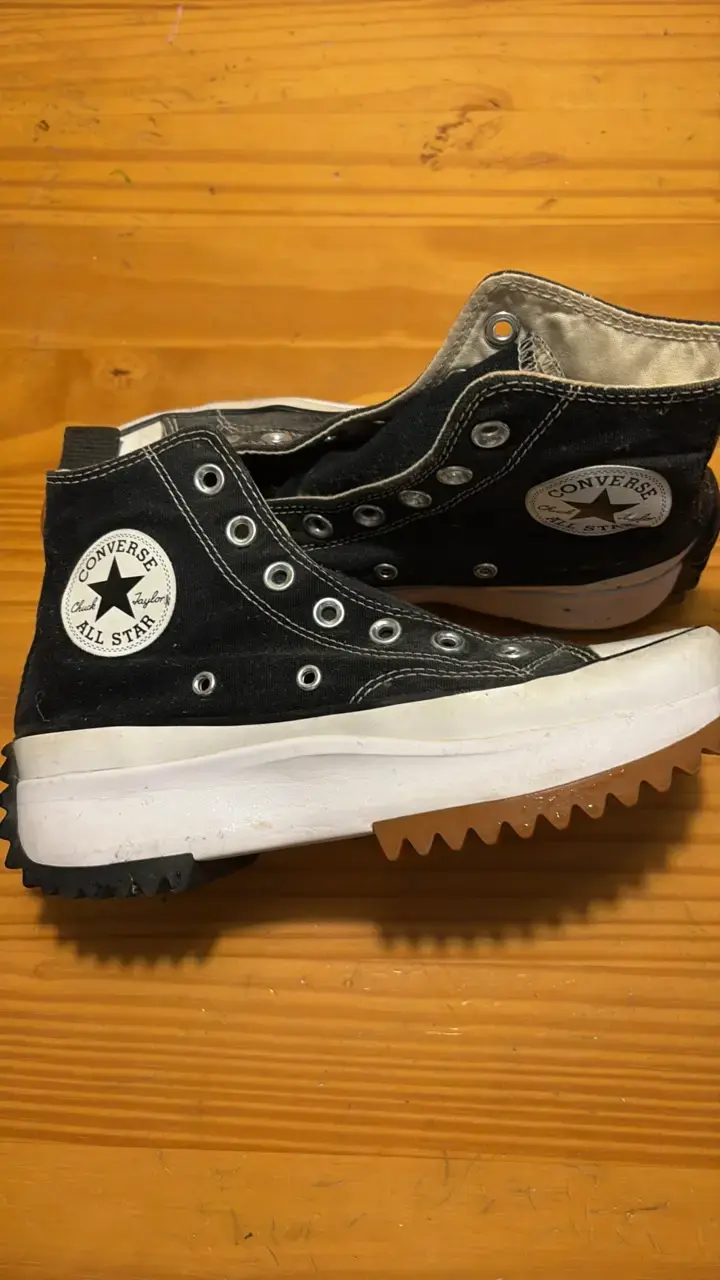 Zapatillas Converse All Star negras plataforma - 2